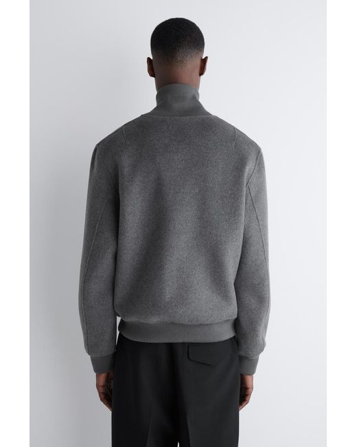 COS Gray Double-Faced Wool Bomber Jacket for men