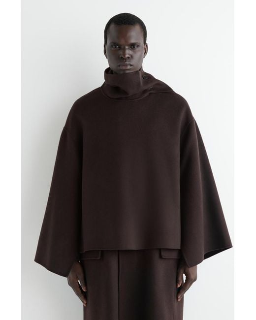 COS Black Double-Faced Wool Cape