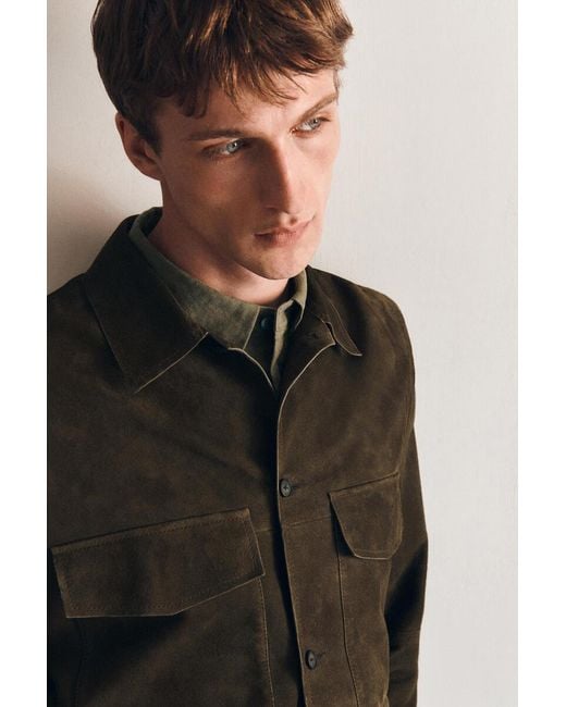 COS Brown Suede Trucker Jacket for men
