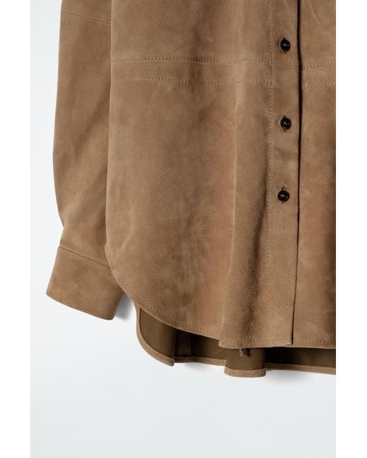 COS Brown Suede Drawstring Shirt
