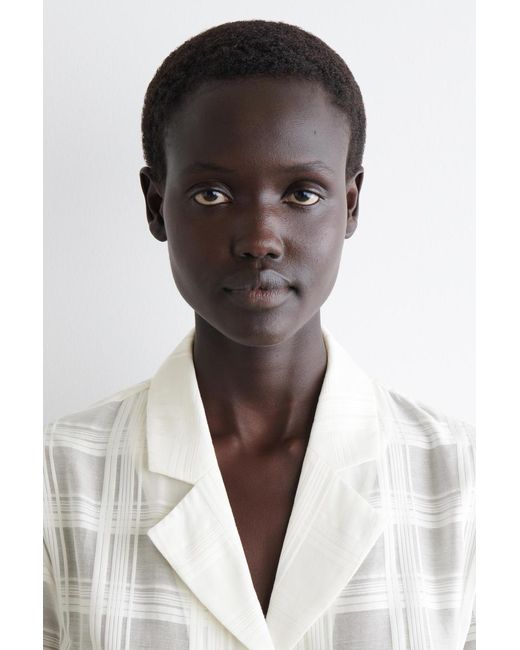 COS White Sheer Checked Resort Shirt