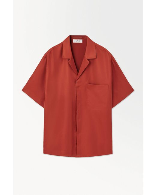 COS Red The Silk Resort Shirt for men