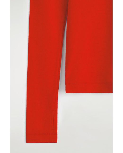 COS Red Wool High-Neck Top
