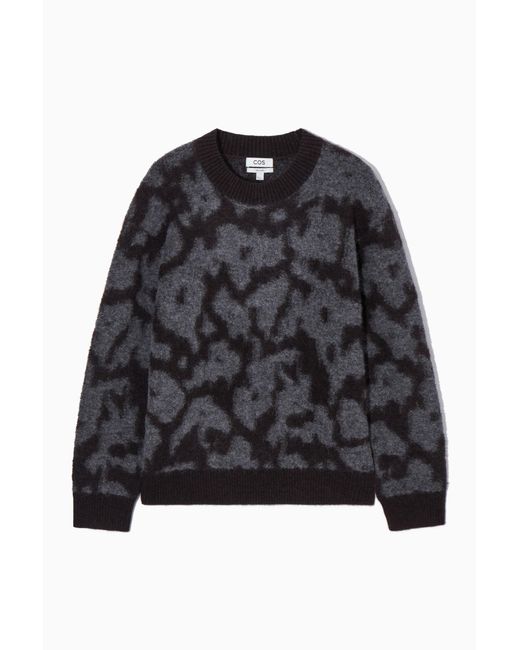 COS Black Animal-jacquard Alpaca-blend Sweater for men
