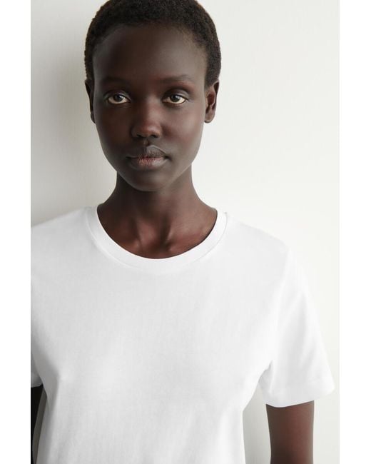 COS White Cotton Crew-Neck T-Shirt