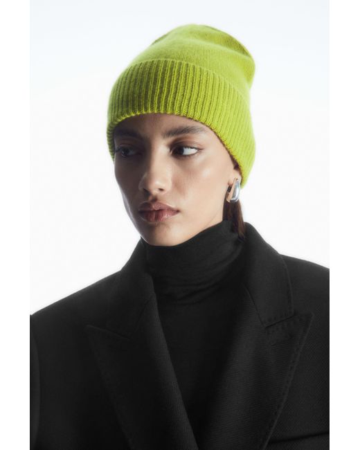 COS Green Pure Cashmere Beanie