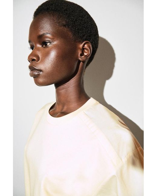 COS Natural Poplin-Panelled Jersey T-Shirt