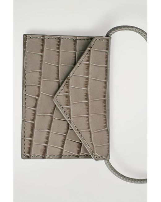 COS Natural Croc-Effect Leather Cardholder