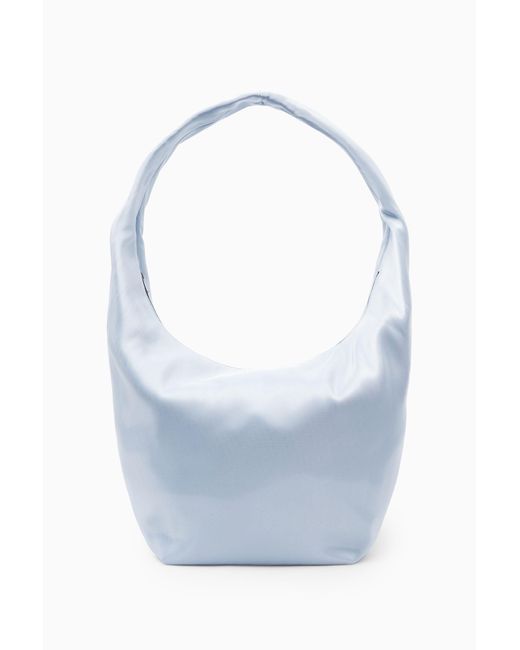 COS Blue High-shine Shoulder Bag