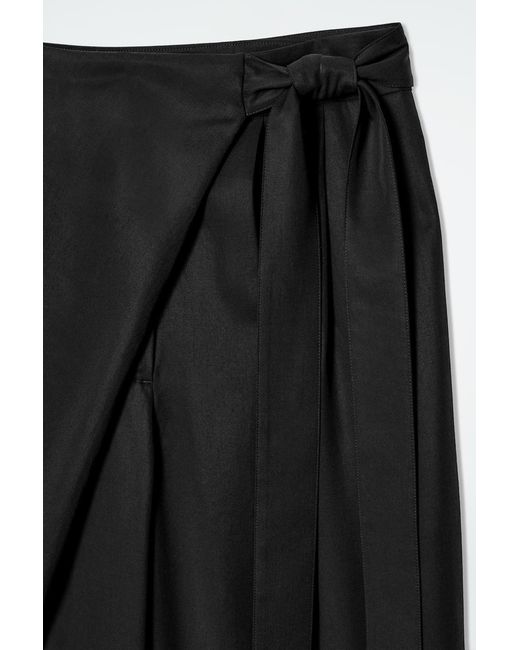 COS Black Fluid Wrap-Front Trousers