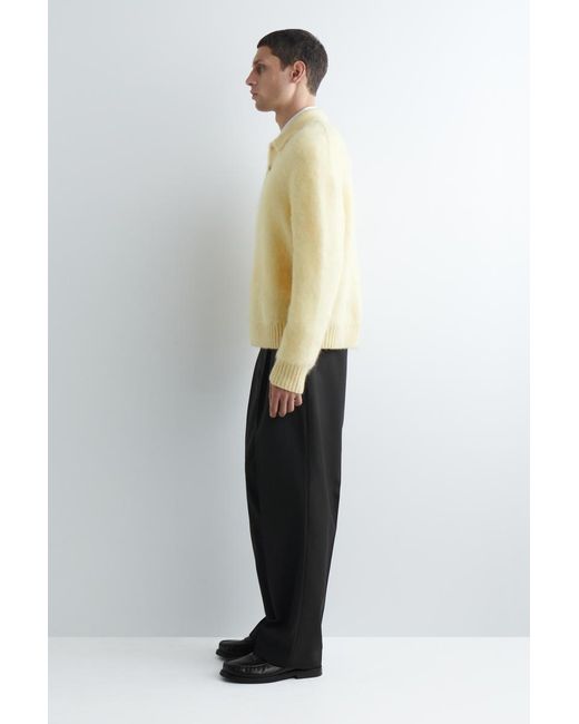 COS Yellow Brushed Mohair-Blend Polo Sweater for men