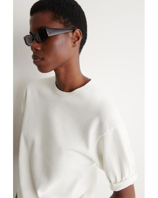 COS Natural Knitted Cotton T-Shirt