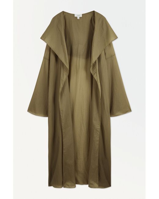 COS Green The Hooded Trench Coat