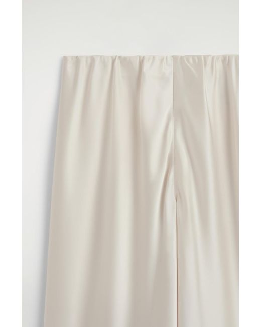 COS White Satin Wide-Leg Trousers