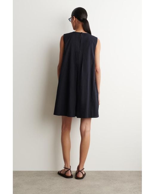COS Blue Layered Pintucked Mini Dress