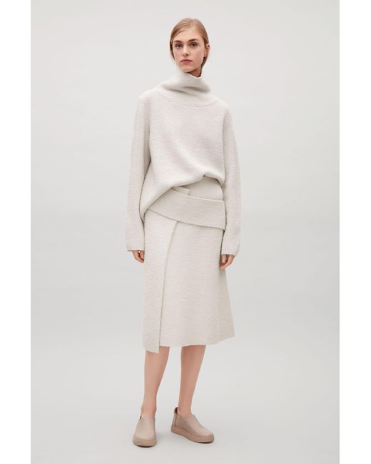 COS White High-neck Wool Jumper