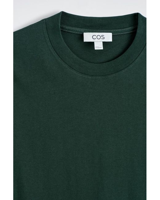 COS Green Relaxed Lightweight Cotton T-Shirt for men