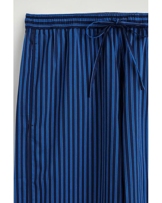 COS Blue Piped Striped Drawstring Pants