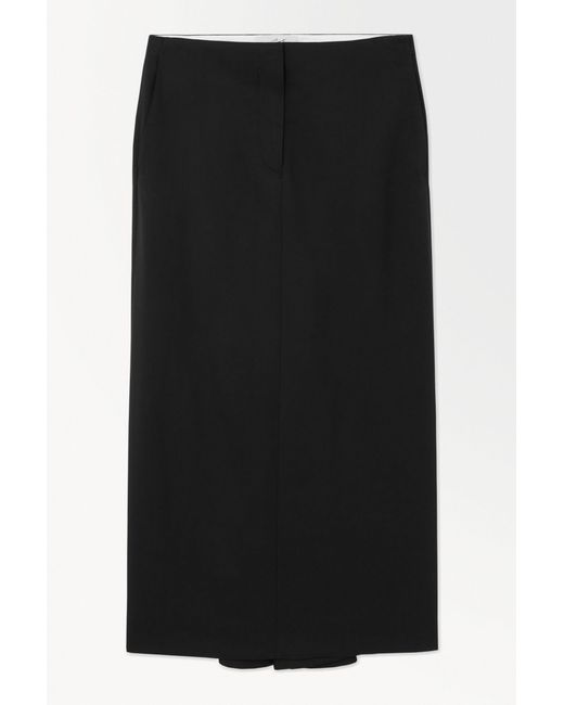 COS Black The Tailored Wool Twill Skirt