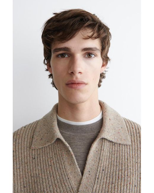 COS Natural Donegal-Effect Wool Polo Jumper for men
