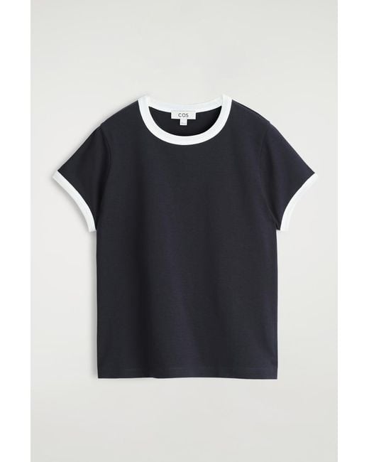 COS Black Shrunken Ringer T-Shirt