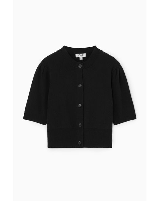 COS Black Cropped Short-sleeved Cardigan