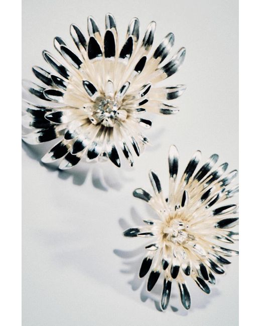 COS Multicolor Asymmetric Abstract Floral Earrings