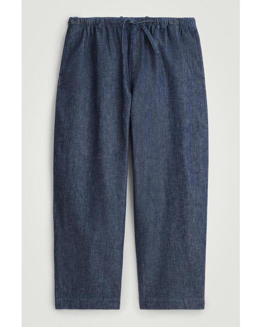 COS Blue Barrel-Leg Denim Pants for men