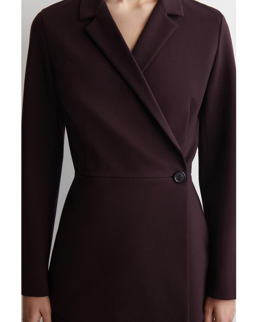 COS Purple Fluid Milano Wrap-Front Blazer