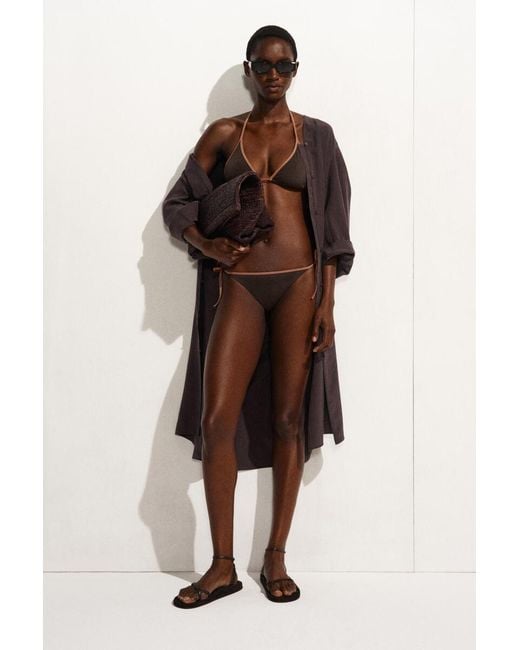 COS Purple Gathered Silk Midi Dress