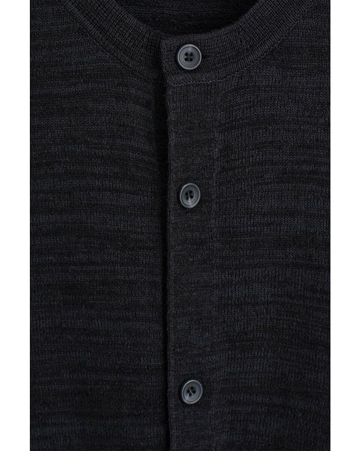 COS Black Bouclé-Knit Short-Sleeved Cardigan for men