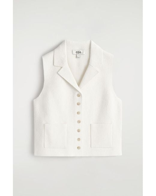 COS Natural Bouclé-Knit Vest