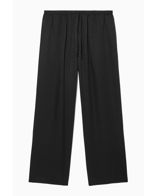 COS Black Geometric-jacquard Silk Pyjama Trousers