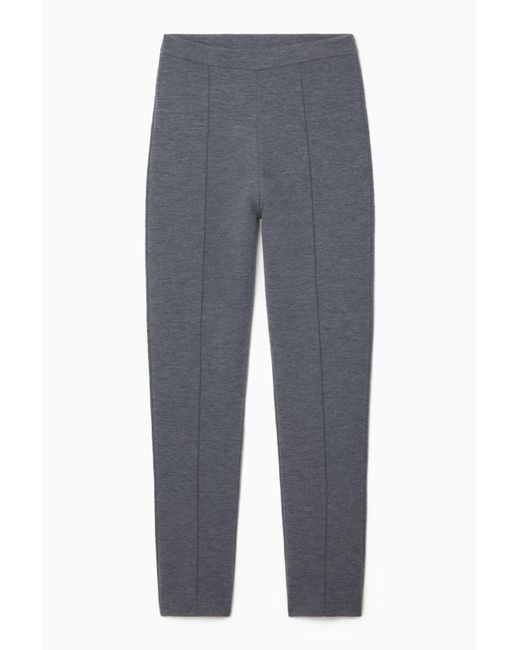 COS Blue Slim-fit Knitted Pants