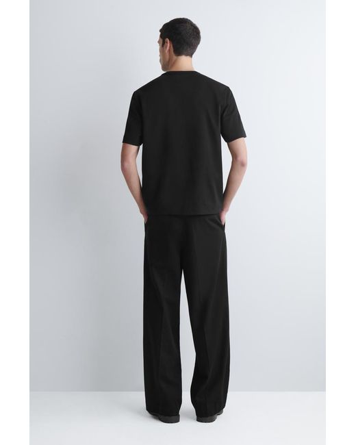 COS Black Interlock Cotton Crew-Neck T-Shirt for men