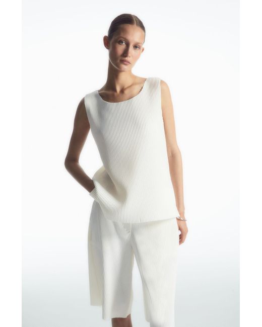 COS White Ribbed Tank Top