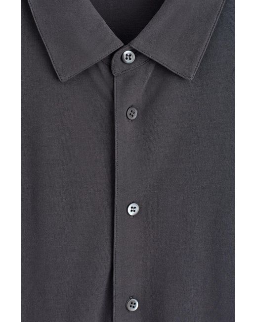 COS Black Draped Cotton-Jersey Shirt for men