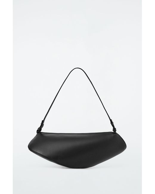 COS Black Cove Clutch Bag - Leather