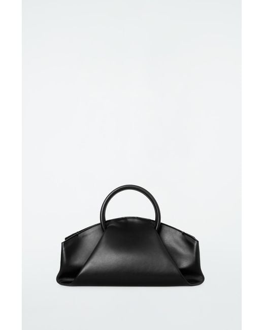 COS Black Fold Shoulder Bag - Leather