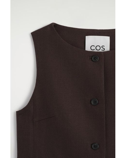 COS Black Tailored Waistcoat