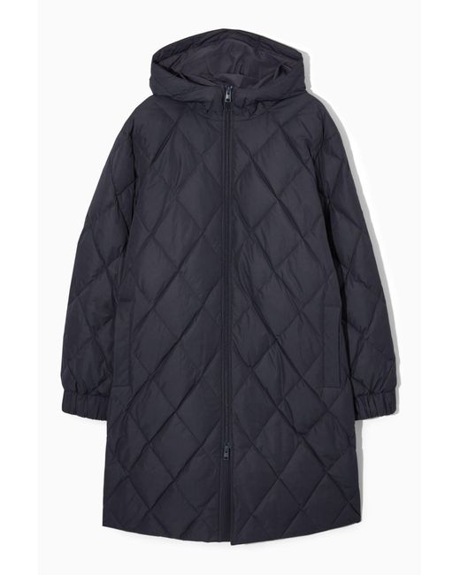 COS Gray Diamond-quilted Padded Parka for men