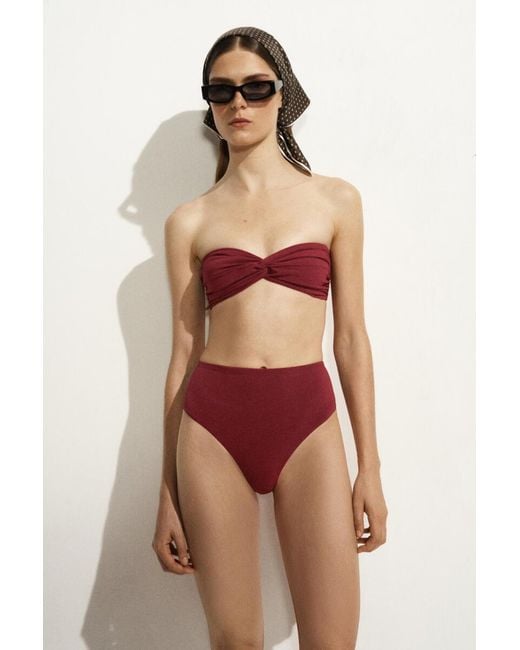 COS Twisted Textured Bandeau Bikini Top
