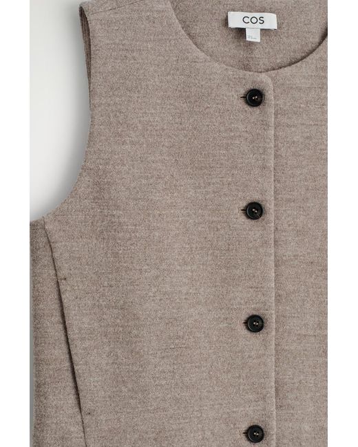 COS Gray Boiled Merino Wool Vest