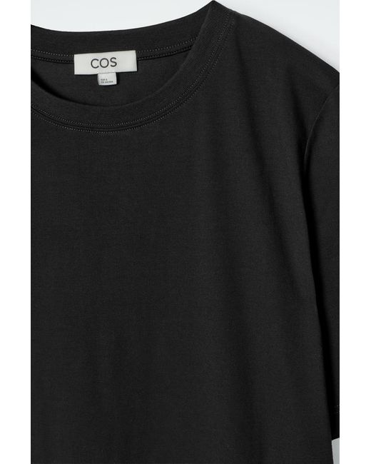 COS Black Cotton Midi T-Shirt Dress