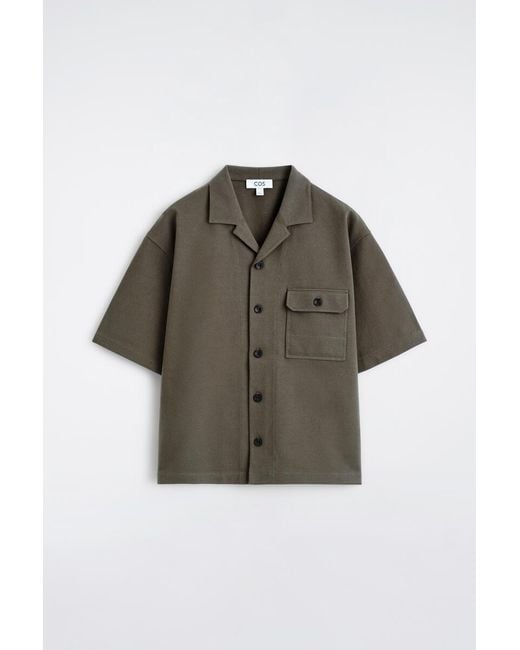 COS Brown Cotton Utility Shirt for men