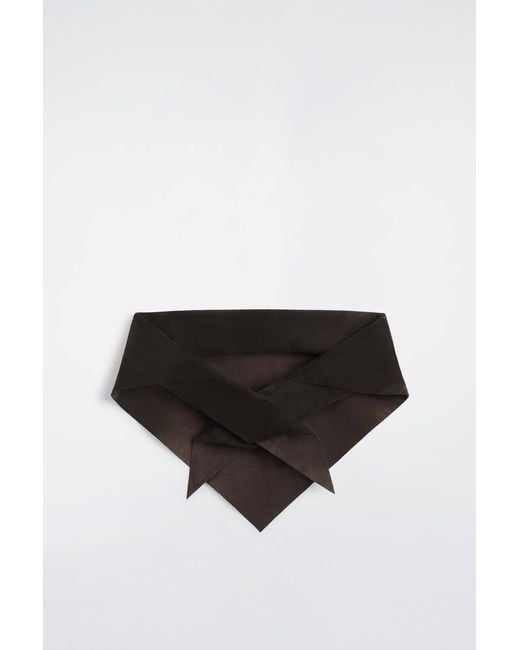 COS Black Suede Triangle Scarf for men