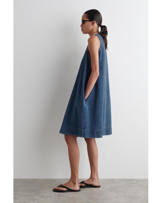 cos a line denim dress Wedding dress lace BATEAU NECK, LONG SLEEVE, A-LINE – Bela Bridal main image 1