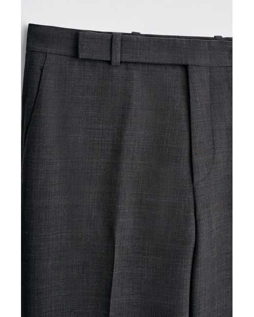 COS Gray Wool-Blend Straight-Leg Pants for men