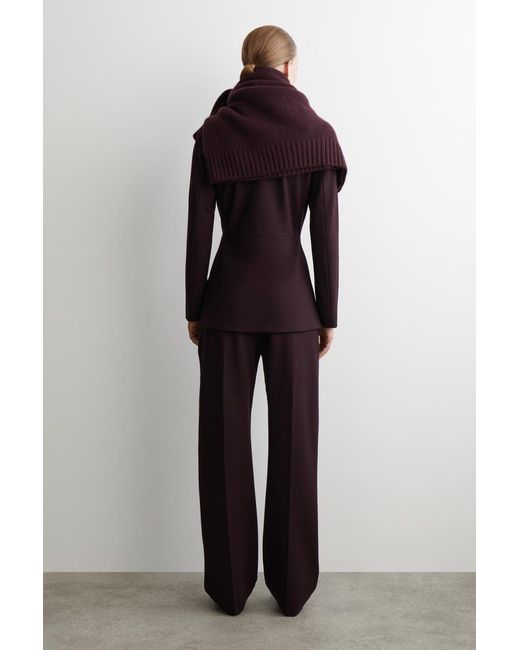 COS Purple Milano Straight-Leg Pants