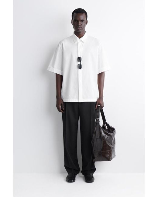 COS White Tailored Short-Sleeved Cotton Shirt for men